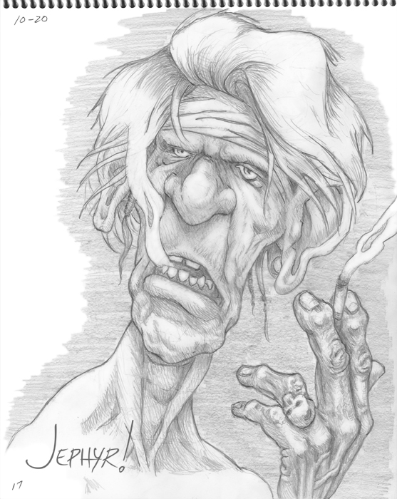 "Keef II" - Pencil Sketch - Copyright 2017, Jephyr (Jeff Curtis), All Rights Reserved